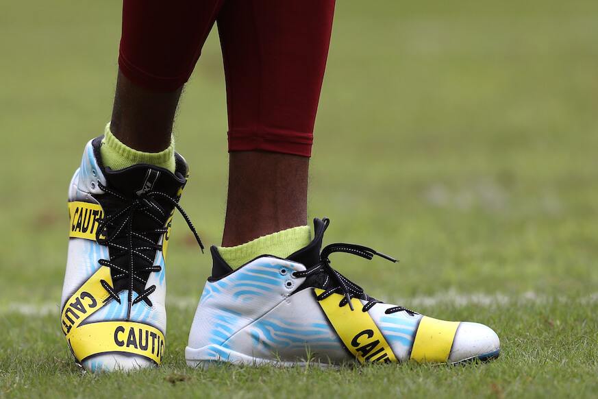 Football cleats of NFL wide receiver DeSean Jackson.