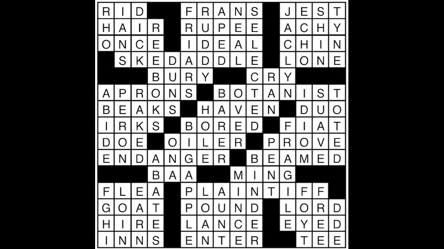 Metro Crossword Puzzle answers: August 14, 2018