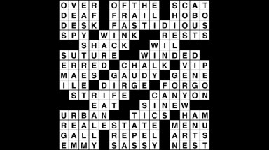 Crossword puzzle answers: September 27, 2018