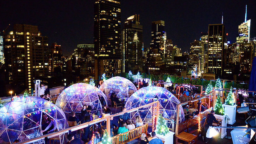 The rooftop igloos are back for the winter season at 230 Fifth. Credit: 230 Fifth