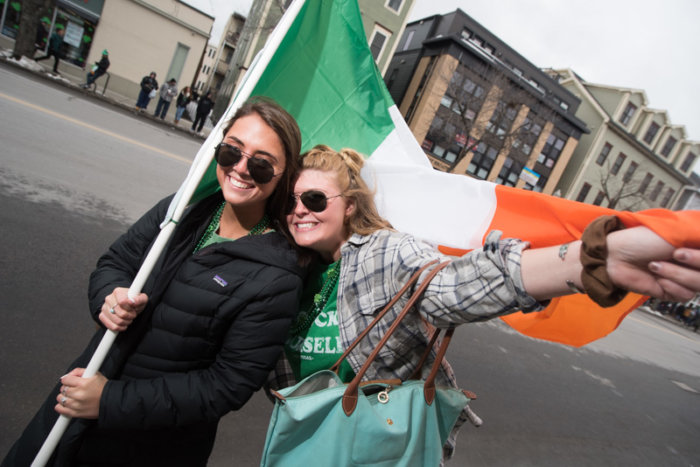 Brenna Murphy and Courtney Gurnon from Mansfield showing their Irish pride.
