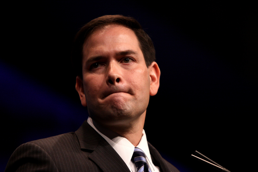 Rubio getting kicked out of office building due to protests