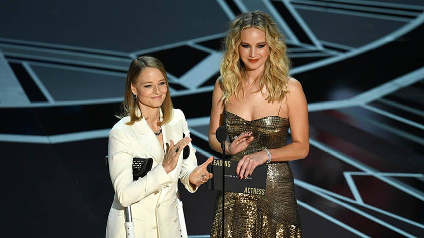 90th Academy Awards Jodie Foster Jennifer Lawrence