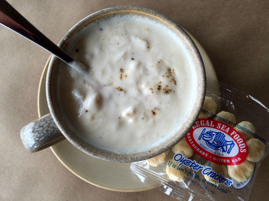 You can get a bowl of clam chowda for only $1