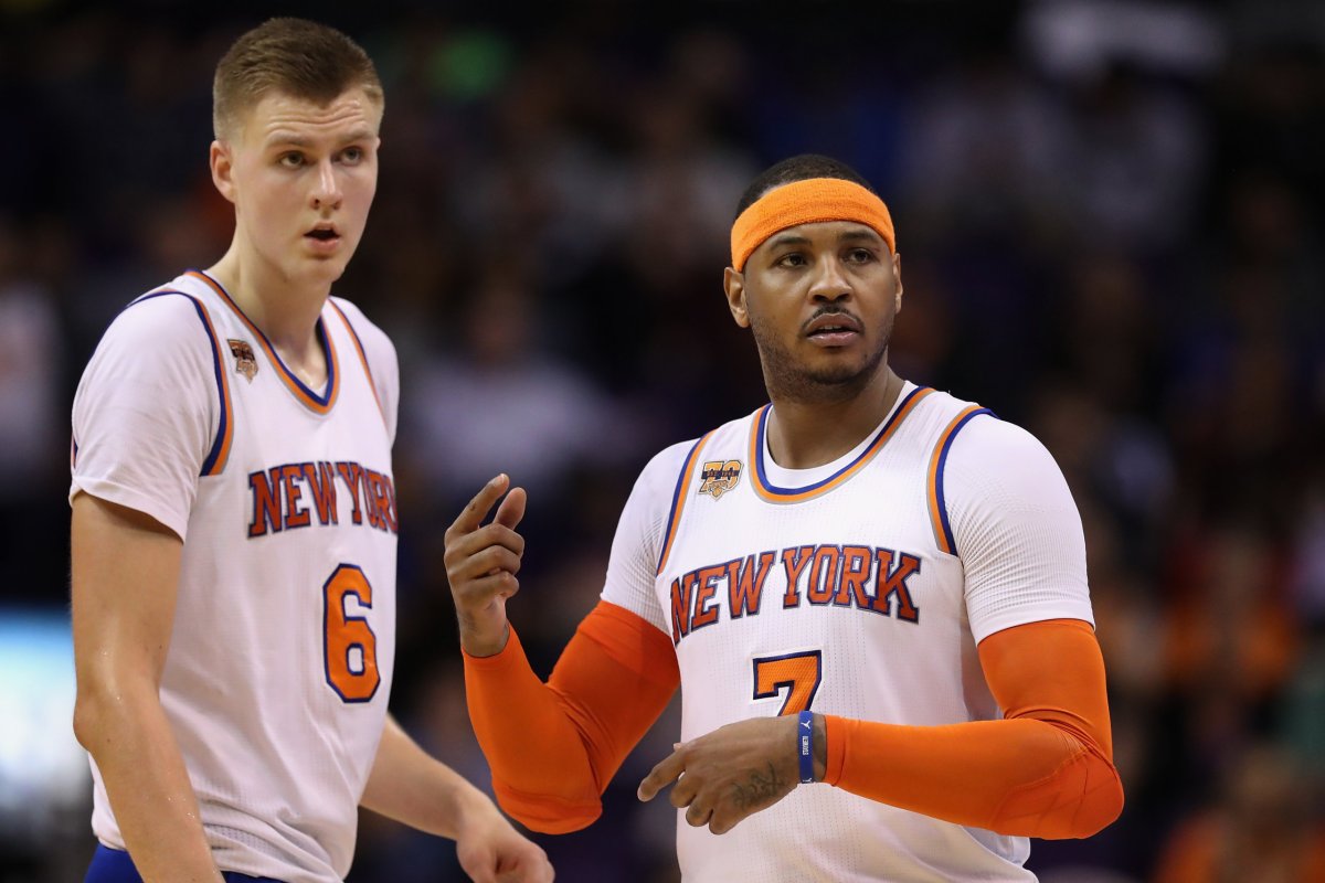 Expect Knicks to sit stars Kristaps Porzingis, Carmelo Anthony down stretch