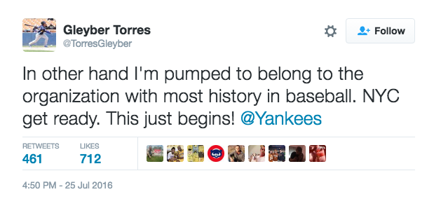 Gleyber Torres the big prize for Yankees in Aroldis Chapman trade