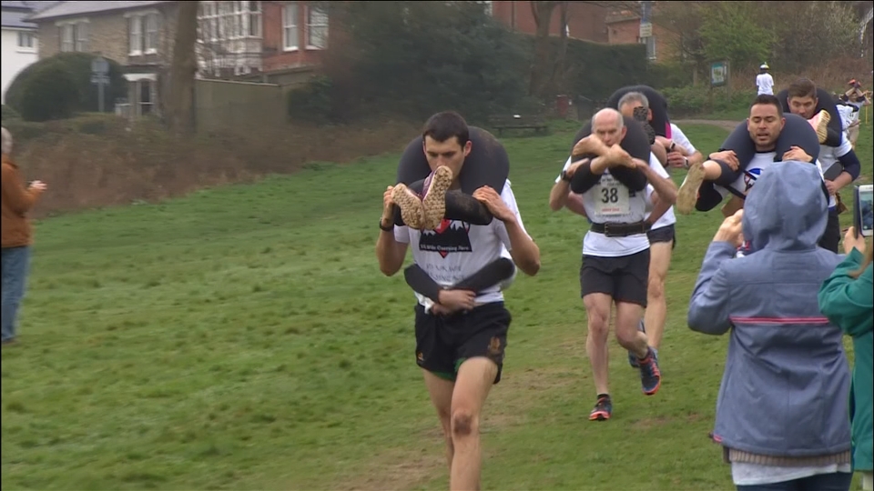 UK Wife Carrying champ beats the mud to win place in world final