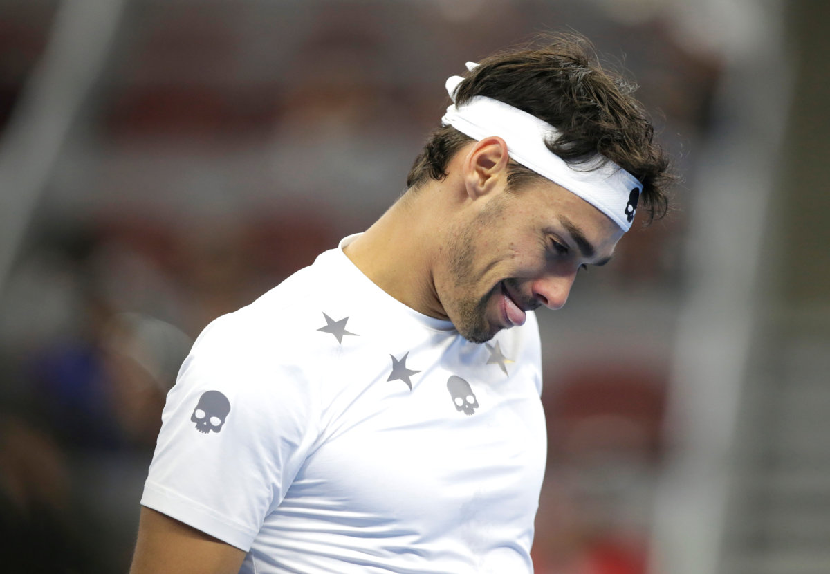 Tennis: Italian Fognini gets suspended two grand slam ban for U.S. Open