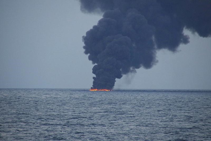 Iranian oil tanker wreck produces two slicks in East China Sea: China