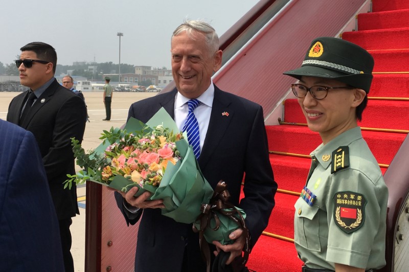 Mattis becomes first U.S. defense chief to visit China under Trump