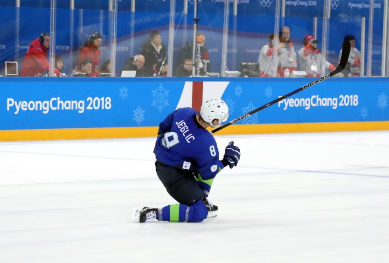 Olympics-Slovenia ice hockey player Jeglic fails doping test, to leave Games: