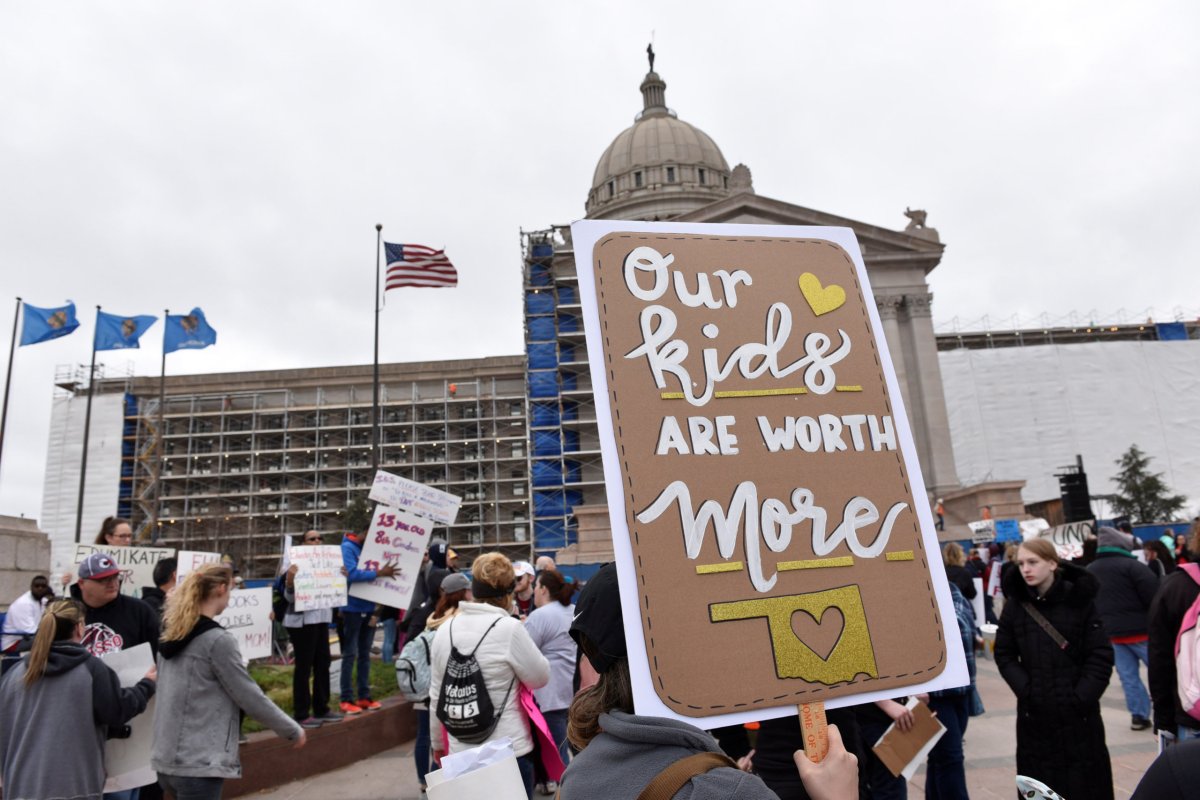 Chanting ‘One day stronger,’ Oklahoma teachers push for revenue bills