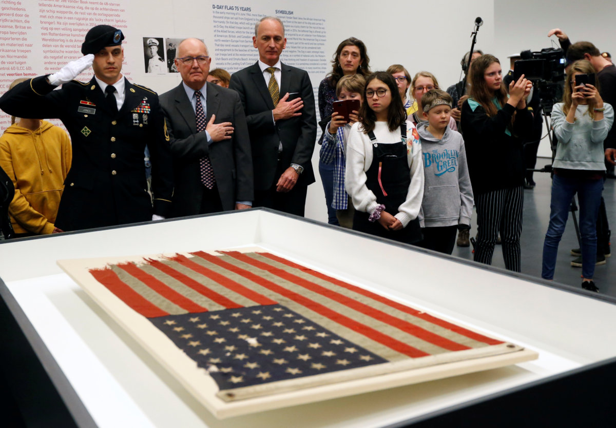 U.S. D-Day flag to return home 75 years after Normandy landing