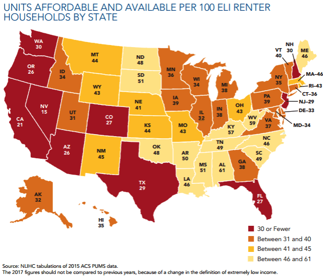 Map shows America’s affordable housing shortage