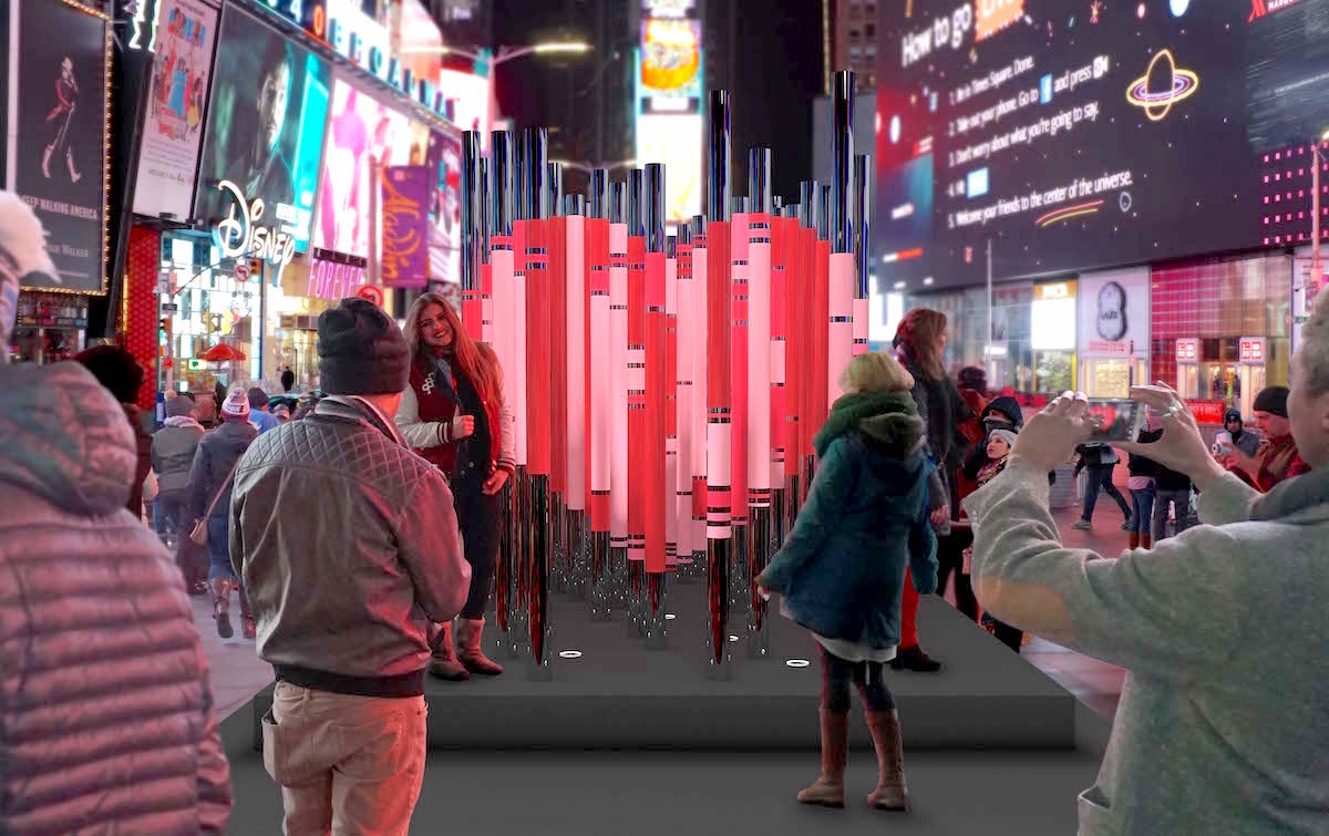 New heart sculpture in Times Square is a Valentine to immigrants