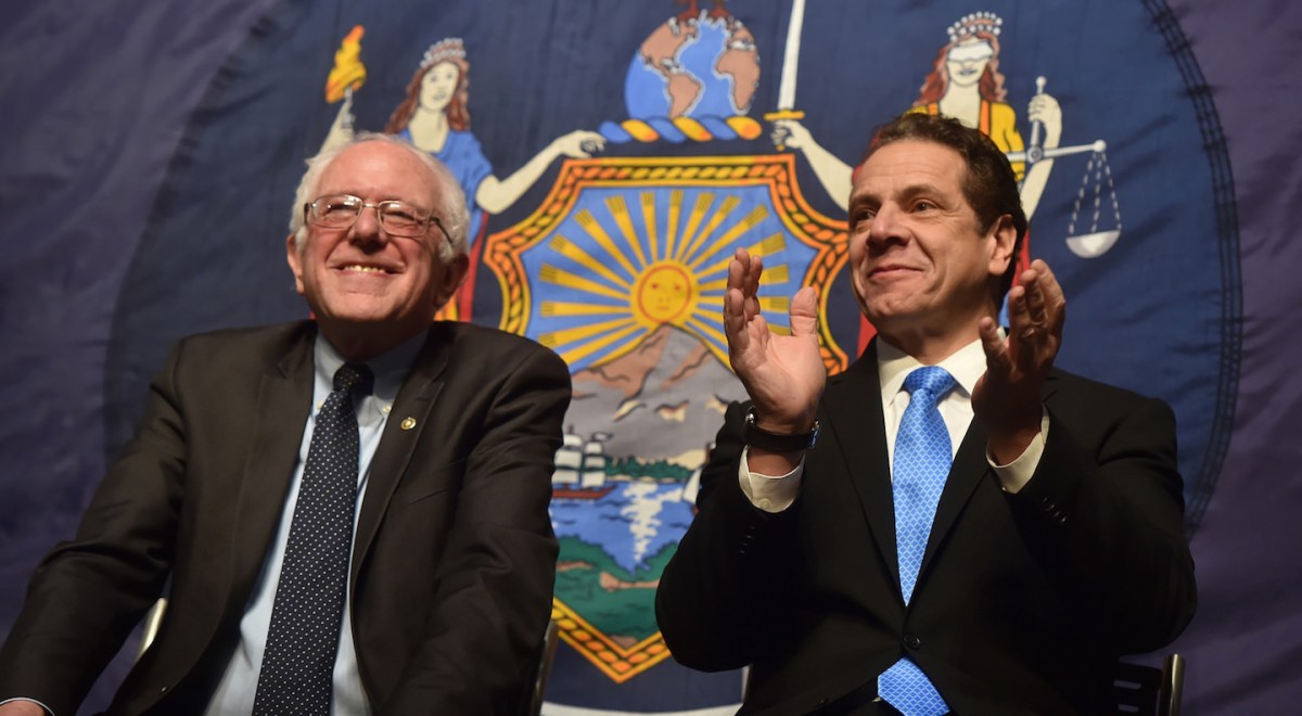 Bernie Sanders joins Cuomo to unveil plan for free tuition at CUNY and SUNY