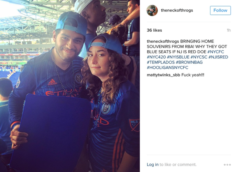 NYCFC fan posts Instagram photo after stealing seat from stadium