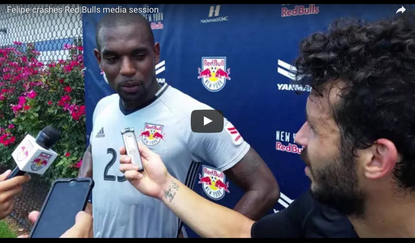 Red Bulls’ Felipe jumps in as reporter, interviews teammate Ronald Zubar