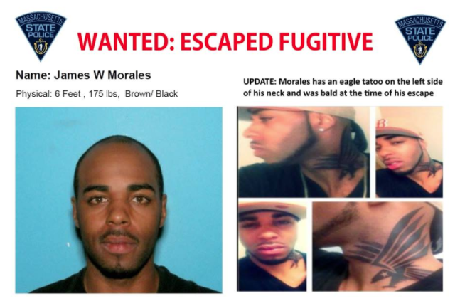 Escaped inmate continues to evade police in Massachusetts