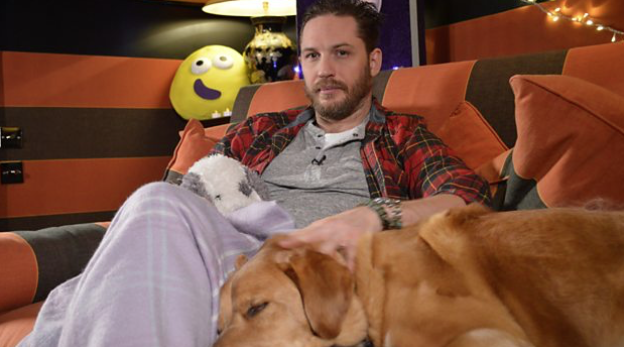 Watch: Tom Hardy reads his dog a bedtime story