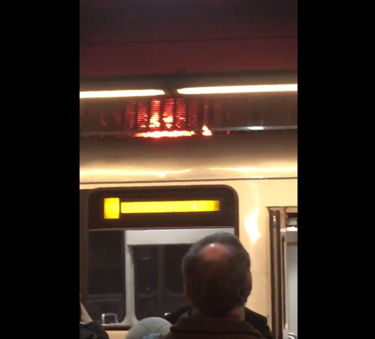 Fire on roof of Green Line train at Copley Station causes delays