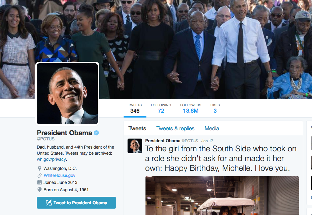 What will happen to Obama’s @POTUS Twitter account when Trump becomes
