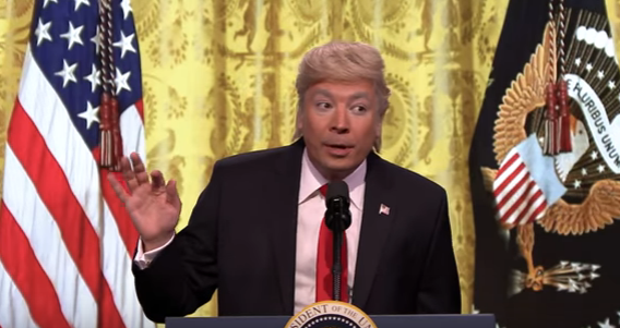 Watch Jimmy Fallon hold his own Trump press conference