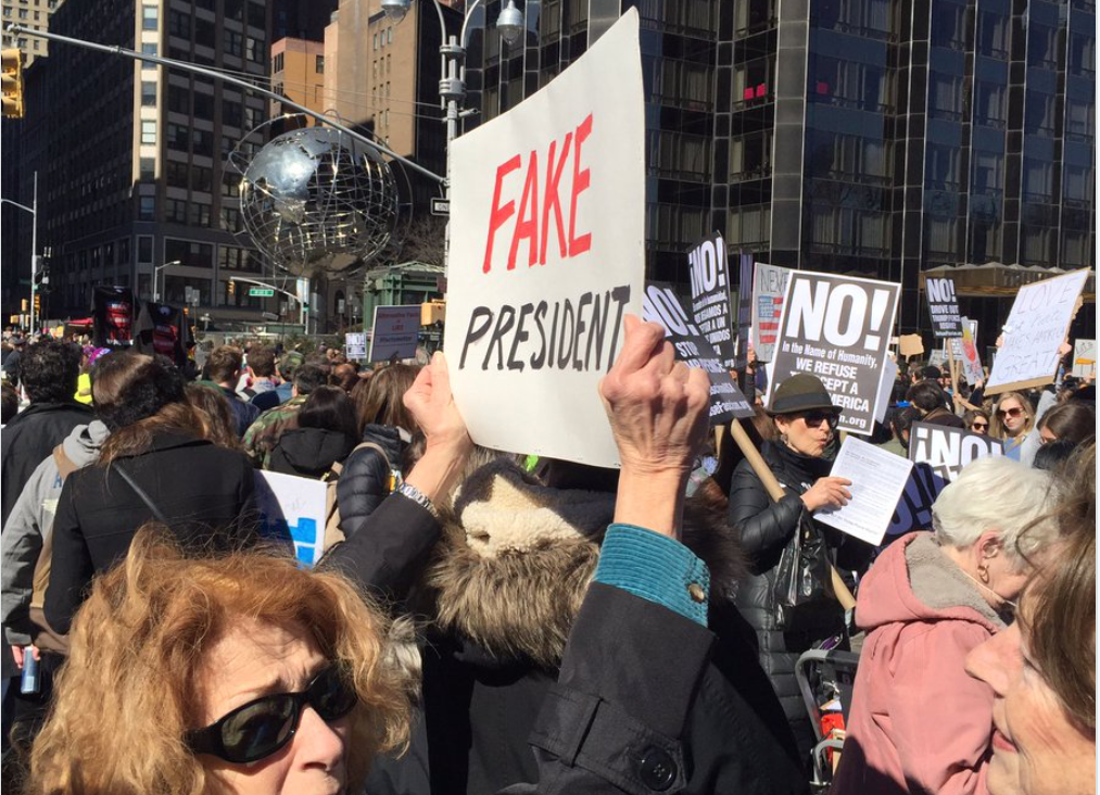 WATCH NOW: Not My Presidents Day protest in New York City