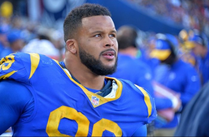 Aaron Donald and the Rams will try to stop the Patriots on Sunday. (Photo: Getty Images)
