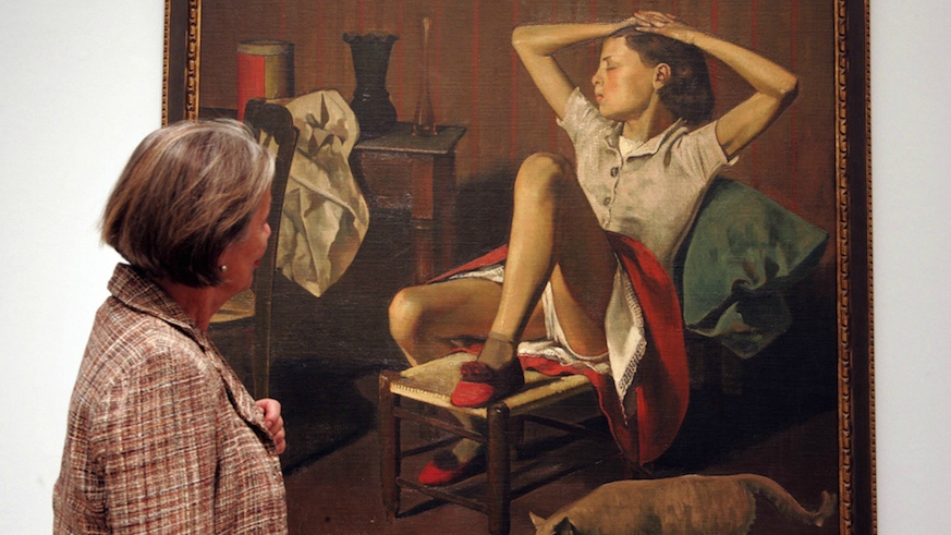 balthus, met, met painting, therese revant, therese dreaming