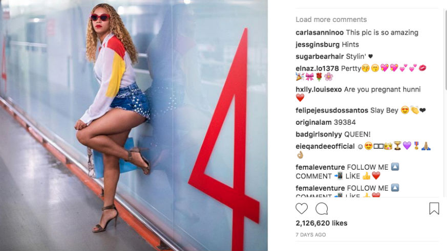 Beyoncé pregnancy rumors: Beyoncé stands in front of number four, fans say she's pregnant.