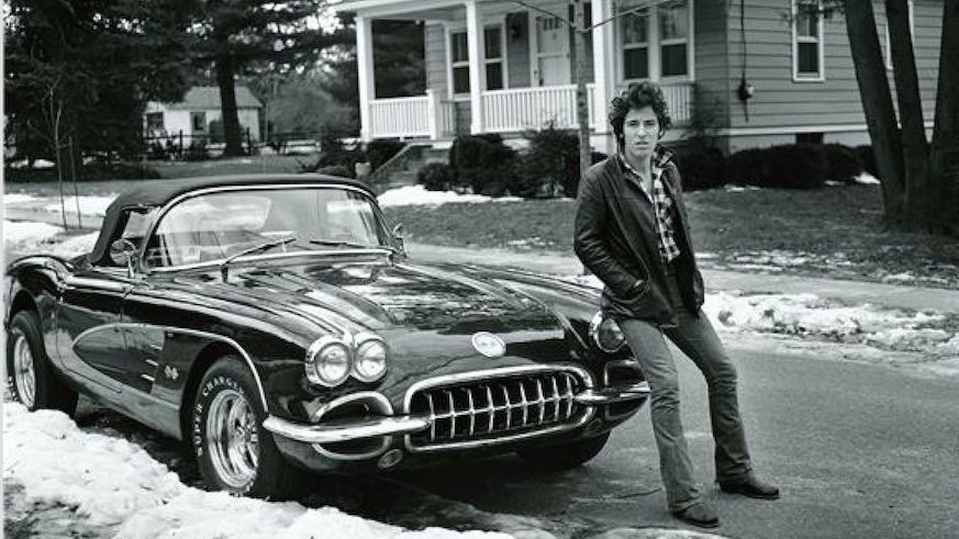 “Corvette Winter” would almost make you believe Bruce Springsteen is just like us. Credit: Frank Stefanko, Morrison Hotel Gallery