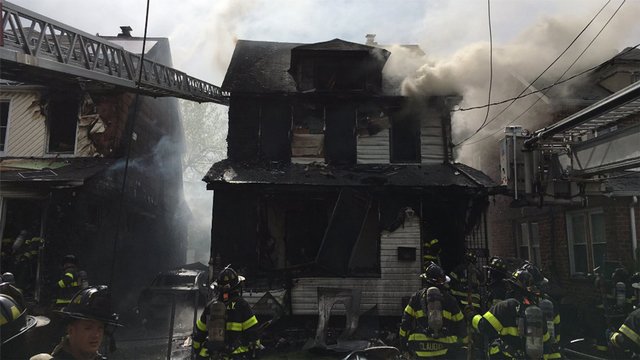 Five reported dead from afternoon blaze at Queens Village home on April 23, 2017.