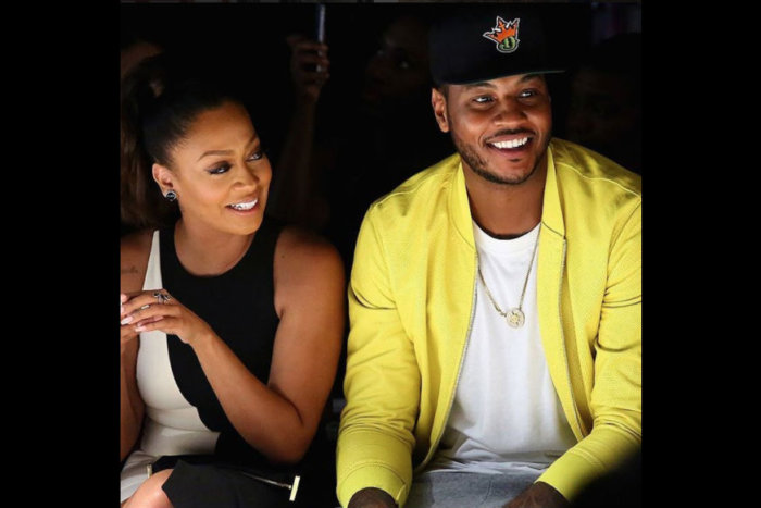 Carmelo Anthony and wife LaLa during Fashion Week