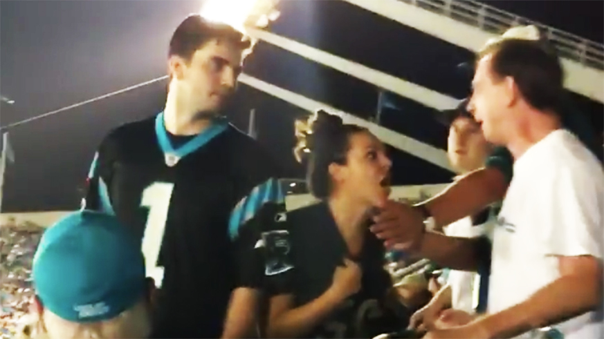 Carolina Panthers fan punches old man in face during Eagle game