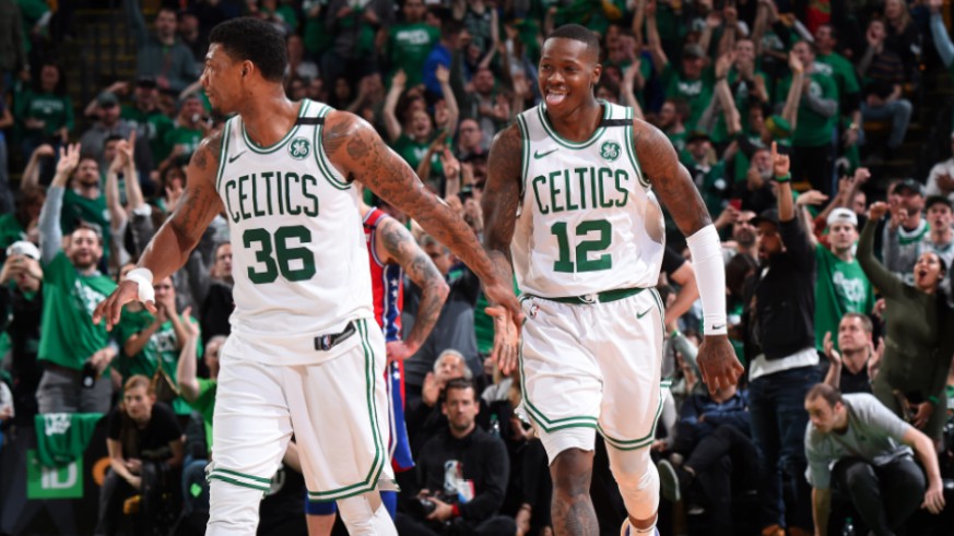 Celtics, shred, Sixers, in, Game 1