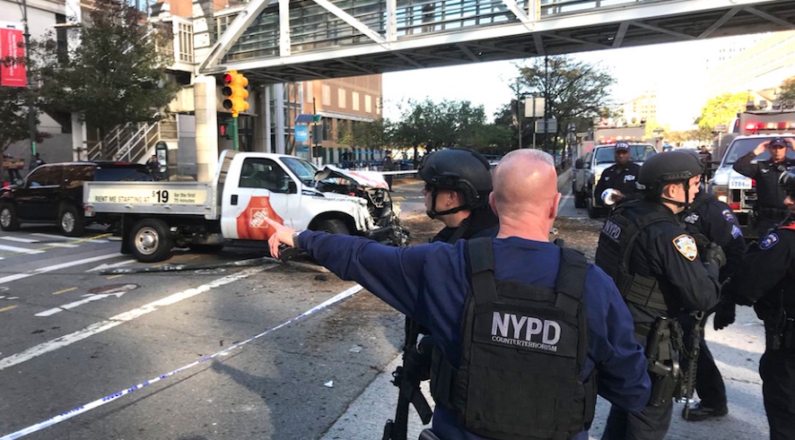 A photo of the scene in Lower Manhattan. Photo: Getty Images