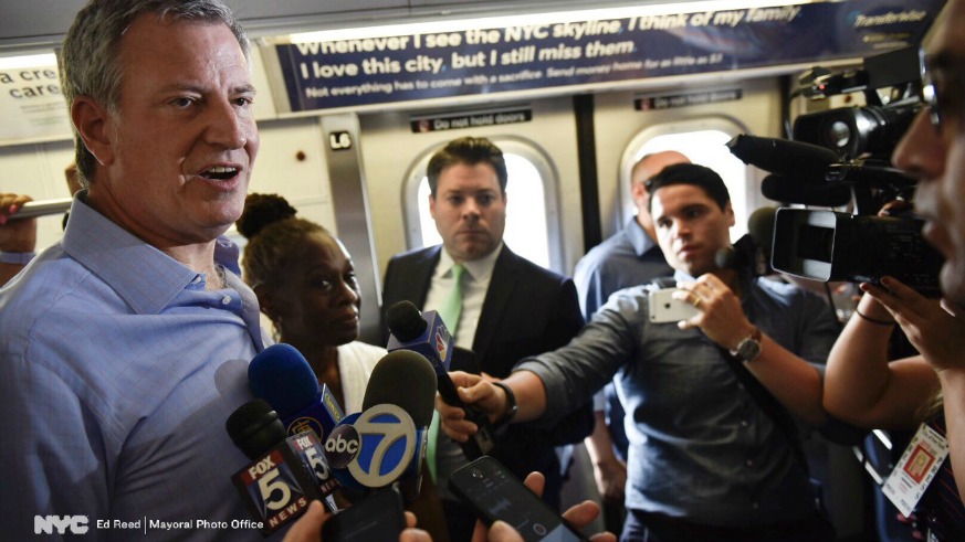 Mayor Bill de Blasio released a list of what New Yorkers deserve from the MTA and Gov. Andrew Cuomo.