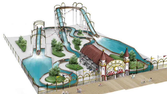 coney island luna park amusement park expansion log flume zip line ropes course
