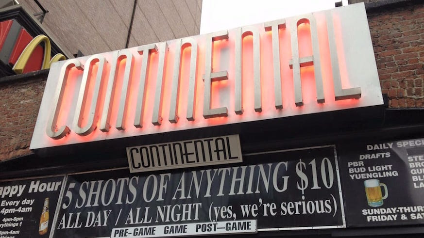 Continental Bar will close in August 2018. Credit: Lincy S., Yelp