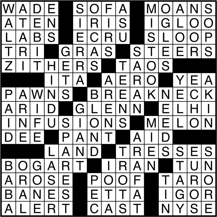 Crossword puzzle answers: February 20, 2017