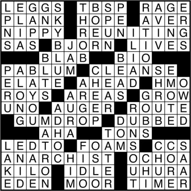 Crossword puzzle answers: February 21, 2017