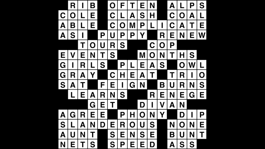 Crossword puzzle, Wander Words answers: December 13, 2018