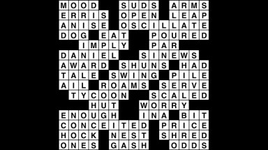 Crossword puzzle, Wander Words answers: December 21, 2018