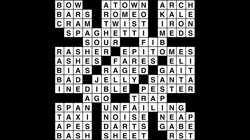 Crossword puzzle, Wander Words answers: December 7, 2018