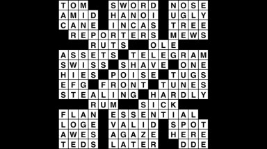 Crossword puzzle, Wander Words answers: February 12, 2019