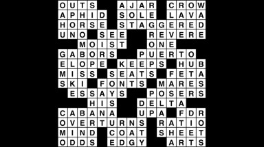Crossword puzzle, Wander Words answers: February 13, 2019