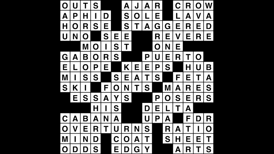 Crossword puzzle, Wander Words answers: February 13, 2019