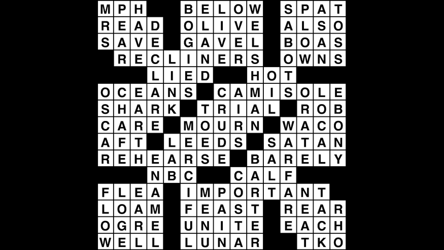 Crossword puzzle, Wander Words answers: February 21, 2019