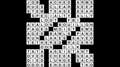 Crossword puzzle, Wander Words answers: February 26, 2019